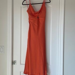 NWT orange midi slip dress